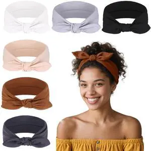 6 Pack Bow Headbands for Women Headwraps Hair Band Knotted Headband Rabbit Ears Stretchy Turban Head Wraps Fashion Christmas Headbands Sport Cute Hair 6 Pack Bow Headbands for Women Headwraps Hair Band Knotted Headband Rabbit Ears Stretchy Turban Head Wraps Fashion Christmas Headbands Sport Cute Hair