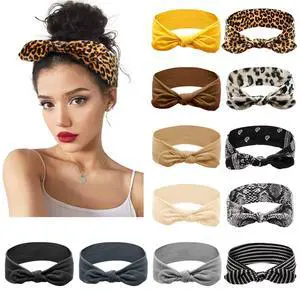 12 Pack Bow Headbands for Women Elastic Headwraps Hair Band Knotted Headband Rabbit Ears Turban Fashion Sport Cute Hair Accessories 12 Pack Bow Headbands for Women Elastic Headwraps Hair Band Knotted Headband Rabbit Ears Turban Fashion Sport Cute Hair Accessories