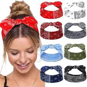 Paisley Bandana Headbands: Cute Summer Hair Accessories - Wide Knotted Bow Headband, Rabbit Ears Turban Headwraps for Women and Girls Paisley Bandana Headbands: Cute Summer Hair Accessories - Wide Knotted Bow Headband, Rabbit Ears Turban Headwraps for Women and Girls