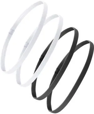 Thin Sport Headband,Black, White Thin Sport Headband,Black, White