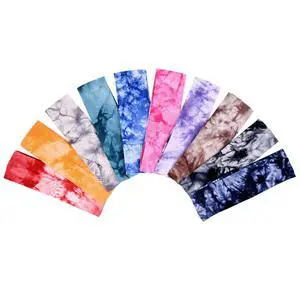 10 Pcs Tie Dye Headbands for Girls Teens Women, Cotton Elastic 10 Pcs Tie Dye Headbands for Girls Teens Women, Cotton Elastic