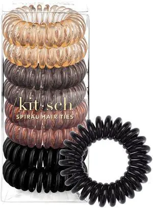 Spiral Hair Ties for Women | Ponytail Holders - Brunette, 8 Pcs Spiral Hair Ties for Women | Ponytail Holders - Brunette, 8 Pcs