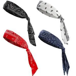 4 Pack Tie Headbands Bandana Camo Hair Bands for Men Women 4 Pack Tie Headbands Bandana Camo Hair Bands for Men Women