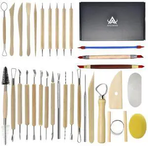 Pottery Sculpting Tools 32PCS Ceramic Clay Carving Tools Set for Crafts Polymer Clay Club,Dotting,Modeling,Shaping Trimming,Hobbyists,Artists Pottery Sculpting Tools 32PCS Ceramic Clay Carving Tools Set for Crafts Polymer Clay Club,Dotting,Modeling,Shaping Trimming,Hobbyists,Artists