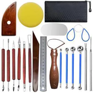 Clay Sculpting Tools,20Pcs Pottery Tools Kit, Polymer Clay Tools,Pottery Ribs, Air Dry Clay Tools for Sculpting, Modeling, Carving, Modeling Clay Sculpting Tools,20Pcs Pottery Tools Kit, Polymer Clay Tools,Pottery Ribs, Air Dry Clay Tools for Sculpting, Modeling, Carving, Modeling