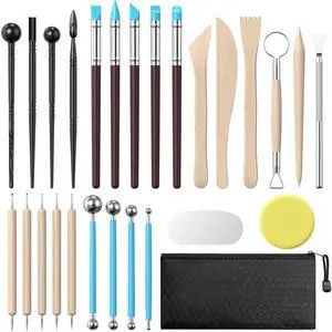 27PCS Air Dry Clay Tools Kit, Basic Polymer Clay Sculpting Tools 27PCS Air Dry Clay Tools Kit, Basic Polymer Clay Sculpting Tools