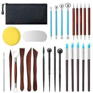 27 Pcs Polymer Clay Sculpting Tools Kit for Adults, Red 27 Pcs Polymer Clay Sculpting Tools Kit for Adults, Red