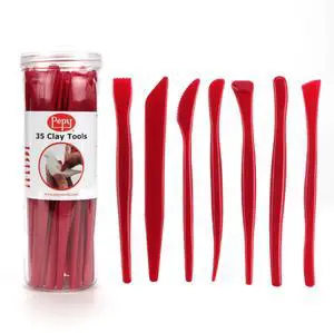 35 PC Clay Sculpting Tools Set; 5 Each of 7 Different Shapes; Ideal for Polymer Clay, Air Dry Clay, Plastilina Modeling Clay, and Pottery Clay; Classroom Pack 35 PC Clay Sculpting Tools Set; 5 Each of 7 Different Shapes; Ideal for Polymer Clay, Air Dry Clay, Plastilina Modeling Clay, and Pottery Clay; Classroom Pack