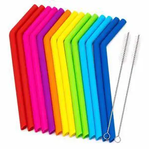 Reusable Silicone Straws for Tumblers, Smoothies & Kids Drinks 15 Pack Flexible BPA-Free Drinking Straws with 2 Cleaning Brushes Soft on Teeth & Lips Fits 20oz & 30oz Tumblers Reusable Silicone Straws for Tumblers, Smoothies & Kids Drinks 15 Pack Flexible BPA-Free Drinking Straws with 2 Cleaning Brushes Soft on Teeth & Lips Fits 20oz & 30oz Tumblers