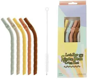 5Pcs Wide Silicone Straws: Reusable, Bendable, Dishwasher Safe - Includes Brush, Ideal for Smoothies, Kids, Tumblers & Eco Gifts 5Pcs Wide Silicone Straws: Reusable, Bendable, Dishwasher Safe - Includes Brush, Ideal for Smoothies, Kids, Tumblers & Eco Gifts