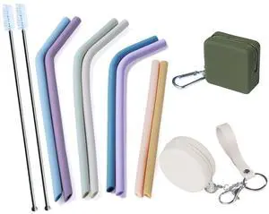 4-Size Reusable Silicone Straws with Travel Keychain Cases-Portable Collapsible For Cruise Ships, Short-Long Size For 4-20 oz Tumblers,Kids Toddlers Adults, Standard&Wide For Regular Liquid&Smoothie 4-Size Reusable Silicone Straws with Travel Keychain Cases-Portable Collapsible For Cruise Ships, Short-Long Size For 4-20 oz Tumblers,Kids Toddlers Adults, Standard&Wide For Regular Liquid&Smoothie