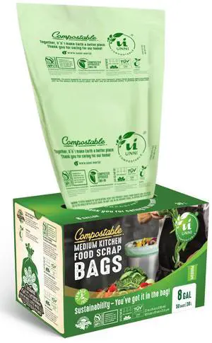 8 Gallon Compostable Bags, 50 Count, 30 Liter, Extra Thick 0.85 Mil 8 Gallon Compostable Bags, 50 Count, 30 Liter, Extra Thick 0.85 Mil