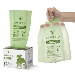 2.6 Gallon Compostable Food Waste Bags, 100 Count, 1 Pack 2.6 Gallon Compostable Food Waste Bags, 100 Count, 1 Pack