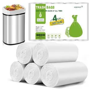 4 Gallon Biodegradable-Trash-Bag Small-Garbage-Bags For Bathroom - White Compostable 200 Count Unscented Kitchen Can Liners Office Waste Basket 15L Tiny Recyclable Acqkunlo 4 Gallon Biodegradable-Trash-Bag Small-Garbage-Bags For Bathroom - White Compostable 200 Count Unscented Kitchen Can Liners Office Waste Basket 15L Tiny Recyclable Acqkunlo