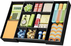 Expandable Desk Drawer Organizer, Clear Plastic Drawer Organizer Tray with 10 Adjustable Compartments, Desk Organizers and Accessories, 5 Drawer Dividers for Office Supplies, Makeup(Black) Expandable Desk Drawer Organizer, Clear Plastic Drawer Organizer Tray with 10 Adjustable Compartments, Desk Organizers and Accessories, 5 Drawer Dividers for Office Supplies, Makeup(Black)