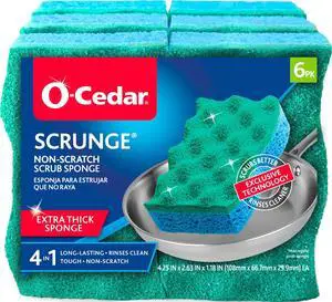 Scrunge Multi-Use Scrub Sponge (Pack of 6) | Non-Scratch, Odor-Resistant, All-Purpose Scrubbing Sponge | Safely Cleans All Hard Surfaces in Kitchen & Bathroom Scrunge Multi-Use Scrub Sponge (Pack of 6) | Non-Scratch, Odor-Resistant, All-Purpose Scrubbing Sponge | Safely Cleans All Hard Surfaces in Kitchen & Bathroom