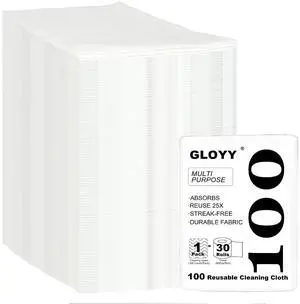Disposable Dish Cloth and Cleaning Handi Wipes, 100ct, Multi-Use Rags for Kitchen, Bathroom and Windows, White Disposable Dish Cloth and Cleaning Handi Wipes, 100ct, Multi-Use Rags for Kitchen, Bathroom and Windows, White