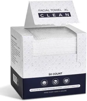 Disposable Face Towels,Viscose Biodegradable Large Dry Wipes,Super Soft & Thick Face Cleansing Towels,Daily Facial Tissues for Sensitive Skin, Makeup Removing,Facial Clean,Nursing,Travel (50 Count) Disposable Face Towels,Viscose Biodegradable Large Dry Wipes,Super Soft & Thick Face Cleansing Towels,Daily Facial Tissues for Sensitive Skin, Makeup Removing,Facial Clean,Nursing,Travel (50 Count)