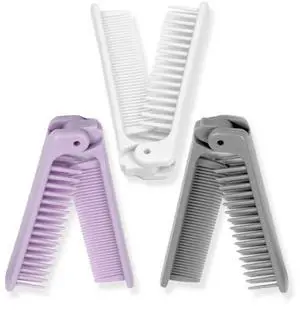 3-Piece Pocket Folding Comb Set Portable Travel Hair Brushes with Dual-Headed Design, Compact and Colorful (Gray, Purple, White) 3-Piece Pocket Folding Comb Set Portable Travel Hair Brushes with Dual-Headed Design, Compact and Colorful (Gray, Purple, White)