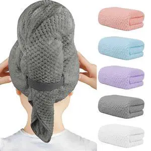 5PK Microfiber Hair Towels, 40x20 in, Fast Drying for Long Hairs 5PK Microfiber Hair Towels, 40x20 in, Fast Drying for Long Hairs