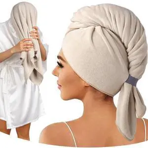 Microfiber Hair Towel, 41" x 22" Super Absorbent, Soft Anti-Frizz Microfiber Hair Towel, 41" x 22" Super Absorbent, Soft Anti-Frizz