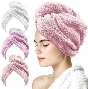 3 Pack Microfiber Hair Towel Wrap for Curly Hair Women 3 Pack Microfiber Hair Towel Wrap for Curly Hair Women