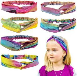 6 Mermaid Knotted Headbands For Girls, Little Girl Hair Accessories, Kids Knot Headwraps, Criss Cross Tie Dye Head Bands, Metallic Rainbow Turban Hair Bands 6 Mermaid Knotted Headbands For Girls, Little Girl Hair Accessories, Kids Knot Headwraps, Criss Cross Tie Dye Head Bands, Metallic Rainbow Turban Hair Bands