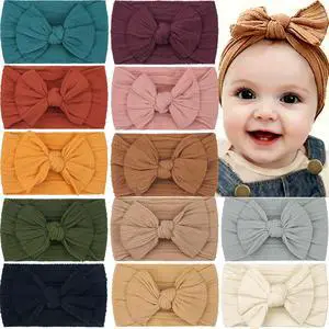 Super Stretchy Soft Knot Headbands with Hair Bows Head Wrap Hair Accessories For Newborn Baby Girls Infant Toddlers Kids Super Stretchy Soft Knot Headbands with Hair Bows Head Wrap Hair Accessories For Newborn Baby Girls Infant Toddlers Kids