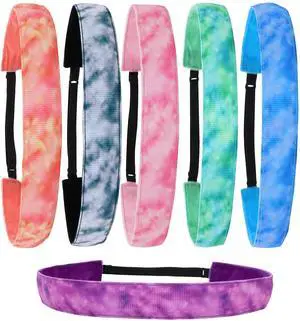 Headbands for Girls - 6 Adjustable No Slip Head Bands for Kids, Athletic Sport Hair Bands for Women, Stretch Elastic Headband, Fabric Hair Accessories for Children (Tie Dye 2) Headbands for Girls - 6 Adjustable No Slip Head Bands for Kids, Athletic Sport Hair Bands for Women, Stretch Elastic Headband, Fabric Hair Accessories for Children (Tie Dye 2)