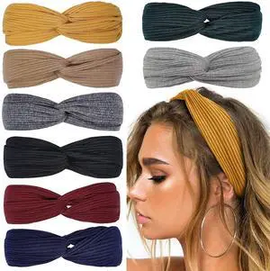 Headbands for Women Twist Knotted Women Head Bands Boho Stretchy Hair Bands Non Slip for Girls Criss Cross Turban Plain Headwrap Yoga Workout Vintage Hair Accessories, Solid Color Headbands for Women Twist Knotted Women Head Bands Boho Stretchy Hair Bands Non Slip for Girls Criss Cross Turban Plain Headwrap Yoga Workout Vintage Hair Accessories, Solid Color