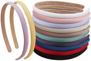 10mm Thin Non-Slip Solid Fabric Headbands for Women and Girls 12 Pack 10mm Thin Non-Slip Solid Fabric Headbands for Women and Girls 12 Pack