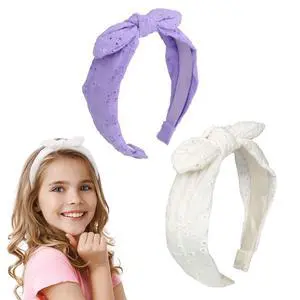 Bow Headbands for Girls, Thin Headband with Bow Women Hair Accessories Fashion Knotted Head Band Non Slip for Girls(Purple/White, 2Pcs) Bow Headbands for Girls, Thin Headband with Bow Women Hair Accessories Fashion Knotted Head Band Non Slip for Girls(Purple/White, 2Pcs)