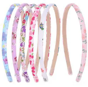 Cute Headbands for Girls Thin Head Bands for Kids Upgrade Hairbands for Toddlers Floral Cloth Fabric Covered Nonslip Hairband for Birthday Party Cute Headbands for Girls Thin Head Bands for Kids Upgrade Hairbands for Toddlers Floral Cloth Fabric Covered Nonslip Hairband for Birthday Party
