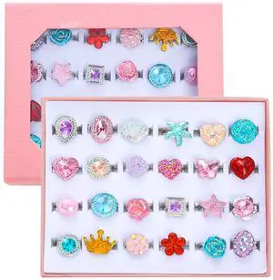 24pcs Little Girl Jewel Rings, Adjustable, No Duplication Kids Play Ring in Box,Pretend Play and Dress Up Rings for 4-12 Year Old Girl Birthday Christmas Gifts,3 4 5 6 7 8 9 10 11 12 Year Old 24pcs Little Girl Jewel Rings, Adjustable, No Duplication Kids Play Ring in Box,Pretend Play and Dress Up Rings for 4-12 Year Old Girl Birthday Christmas Gifts,3 4 5 6 7 8 9 10 11 12 Year Old