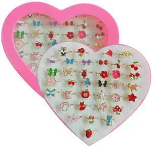 36pcs Little Girl Jewel Rings in Box Adjustable No Duplication Children Girls Kids Pretend Play Costume Princess Dress Up Jewelry Rings Party Favors Toys Gifts for Girls 36pcs Little Girl Jewel Rings in Box Adjustable No Duplication Children Girls Kids Pretend Play Costume Princess Dress Up Jewelry Rings Party Favors Toys Gifts for Girls