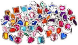 72 Pcs Colorful Plastic Rings for Kids Adjustable Costume Jewelry Rings for Princess Carnival Dress up Bridal Shower Party Accessories (Heart,Round,Oval,Square,Rectangular) 72 Pcs Colorful Plastic Rings for Kids Adjustable Costume Jewelry Rings for Princess Carnival Dress up Bridal Shower Party Accessories (Heart,Round,Oval,Square,Rectangular)