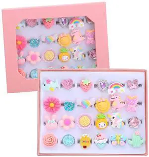 24pcs Little Girl Jewel Rings, Adjustable, No Duplication Kids Play Ring in Box,Pretend Play and Dress Up Rings for 4-12 Year Old Girl Birthday Christmas Holiday Gifts 24pcs Little Girl Jewel Rings, Adjustable, No Duplication Kids Play Ring in Box,Pretend Play and Dress Up Rings for 4-12 Year Old Girl Birthday Christmas Holiday Gifts