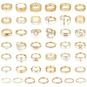 43Pcs Gold Knuckle Rings Set For Women Stackable Joint Finger Midi Rings Dainty Cubic Crystal Zirconia Simple Hollow Twist Cute Rings Pack Jewelry Gift 43Pcs Gold Knuckle Rings Set For Women Stackable Joint Finger Midi Rings Dainty Cubic Crystal Zirconia Simple Hollow Twist Cute Rings Pack Jewelry Gift