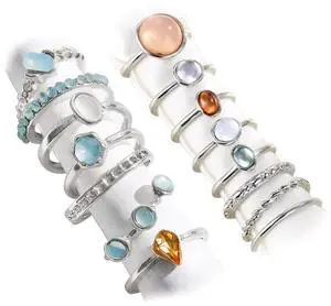 Boho Vintage Crystal Ring Set, Rhinestone Knuckle Rings for Women, Gold Silver, Bohemian Stackable Joint Midi Multiple Rings (Silver) Boho Vintage Crystal Ring Set, Rhinestone Knuckle Rings for Women, Gold Silver, Bohemian Stackable Joint Midi Multiple Rings (Silver)