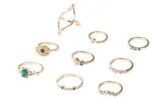 Vintage Gold Silver Ring Set Green Blue Gem Rings Set Craved Rings Set Joint Knuckle Ring Set Finger Rings Stackable Retro Mid Rings for Women Girls - 9 Pcs Green Vintage Gold Silver Ring Set Green Blue Gem Rings Set Craved Rings Set Joint Knuckle Ring Set Finger Rings Stackable Retro Mid Rings for Women Girls - 9 Pcs Green