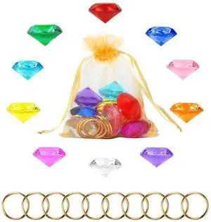 Chaos Emeralds and Rings Set, Pirate Treasure Hunt Jewels Chaos Emeralds and Rings Set, Pirate Treasure Hunt Jewels