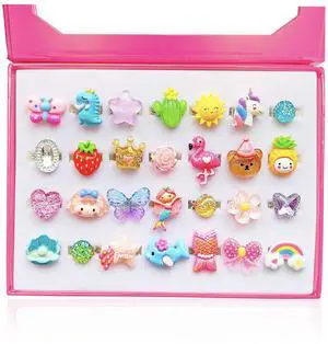28pcs Little Girl Rings, Princess Game Pretend Play & Dress Up Jewel Rings Set, Multicolored, Adjustable, Female, 4-12 Years, Birthday Gifts 28pcs Little Girl Rings, Princess Game Pretend Play & Dress Up Jewel Rings Set, Multicolored, Adjustable, Female, 4-12 Years, Birthday Gifts