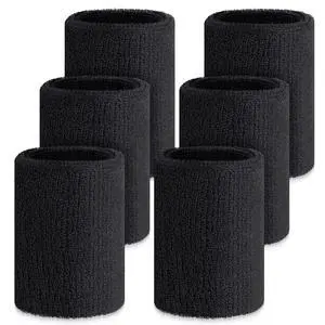 6 Pcs 4 Inch Cotton Elastic Wrist Bands for Sports, Gymnastics, Tennis, Football, Hiking, Cycling, Running (Black, about 4 x 3.15 inches, 10 x 8 cm) 6 Pcs 4 Inch Cotton Elastic Wrist Bands for Sports, Gymnastics, Tennis, Football, Hiking, Cycling, Running (Black, about 4 x 3.15 inches, 10 x 8 cm)