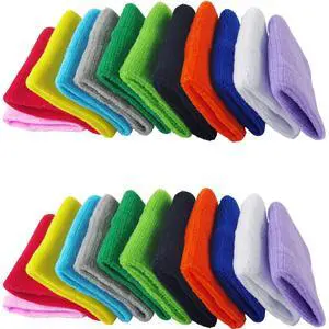 24PCS Colorful Sports Wristbands Cotton Sweatband Wristbands Wrist Sweatbands Wrist Sweat Bands for for Men and Women, Good for Tennis, Basketball, Running, Gym, Working Out (12Pair) 24PCS Colorful Sports Wristbands Cotton Sweatband Wristbands Wrist Sweatbands Wrist Sweat Bands for for Men and Women, Good for Tennis, Basketball, Running, Gym, Working Out (12Pair)