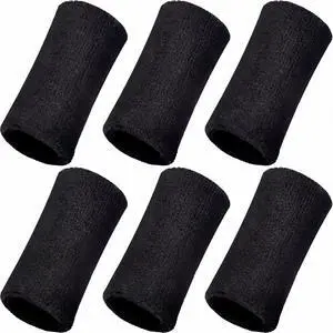 6" Wrist Sweatbands for Men Tennis Wrist Bands,Black 6" Wrist Sweatbands for Men Tennis Wrist Bands,Black