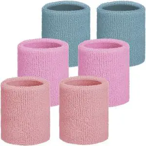 Sweat Band Wrist Tennis Wristband for Women Men Athletic Wrist Sweatbands Thick Cotton Cloth 80s Wristband for Basketball Tennis Football Running and Work(Flesh Pink, Pink, Dark Blue) Sweat Band Wrist Tennis Wristband for Women Men Athletic Wrist Sweatbands Thick Cotton Cloth 80s Wristband for Basketball Tennis Football Running and Work(Flesh Pink, Pink, Dark Blue)