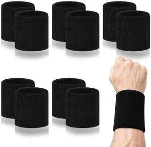 Sports Wrist Sweatbands 10 Pack, Absorbent Wrist Bands for Sweat Sports Wrist Sweatbands 10 Pack, Absorbent Wrist Bands for Sweat
