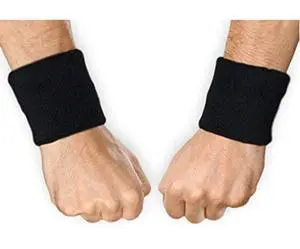 Sports Wristbands - Arm Bands, Wrist Sweat Bands - One Size - Black - Cotton Blend - Unisex - For Athletes Sports Wristbands - Arm Bands, Wrist Sweat Bands - One Size - Black - Cotton Blend - Unisex - For Athletes