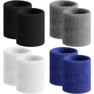 Sweatbands Sports Wristband for Men & Women -8pcs Moisture Wicking Athletic Cotton Terry Cloth Sweatband for Tennis, Basketball, Running, Gym, Working Out Sweatbands Sports Wristband for Men & Women -8pcs Moisture Wicking Athletic Cotton Terry Cloth Sweatband for Tennis, Basketball, Running, Gym, Working Out
