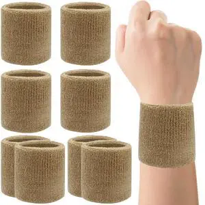 8 Pack Wrist Sweatbands Tennis Wrist Bands Absorbent Sweat Band for Men and Women, Breathable Cotton Sweatbands for Working Out, Football, Basketball, Running Athletic Sports -LightCamel 8 Pack Wrist Sweatbands Tennis Wrist Bands Absorbent Sweat Band for Men and Women, Breathable Cotton Sweatbands for Working Out, Football, Basketball, Running Athletic Sports -LightCamel